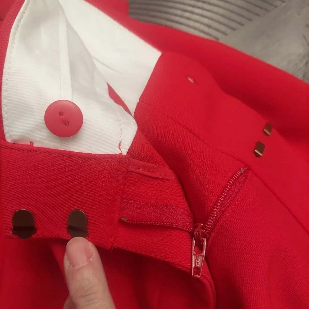 NEW LOFT 10 Marisa Cropped Straight Leg Pants In Tomato Red - Picture 13 of 14